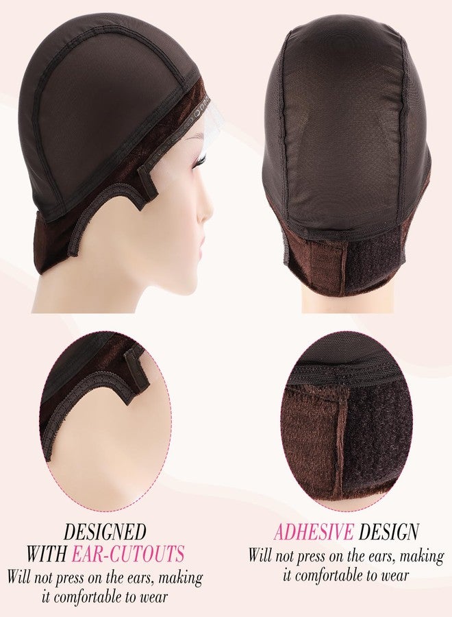 obeoby Adjustable Wig Cap with Grip Band, Brown Wig Cap for Keeping Wigs In Place Lace Front Wig Cap Non-Slip Wig Grip - Image 4